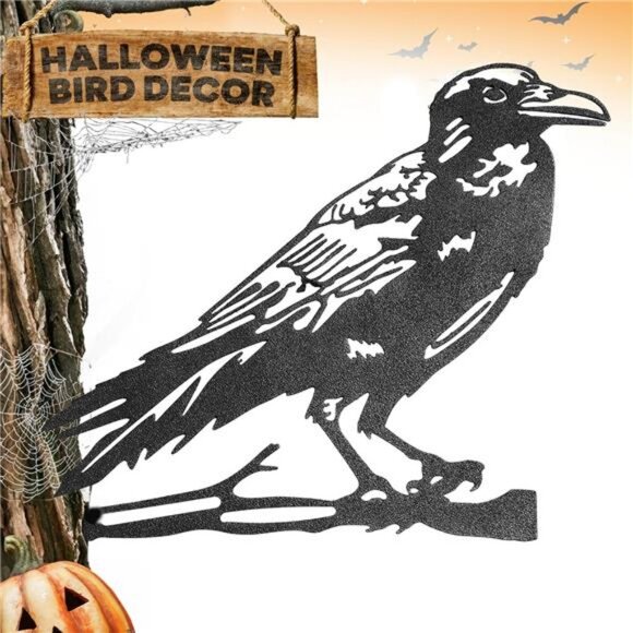 Halloween Raven Decor - Black Bird Silhouette & Black Crows Halloween Decor - Picture 1 of 7